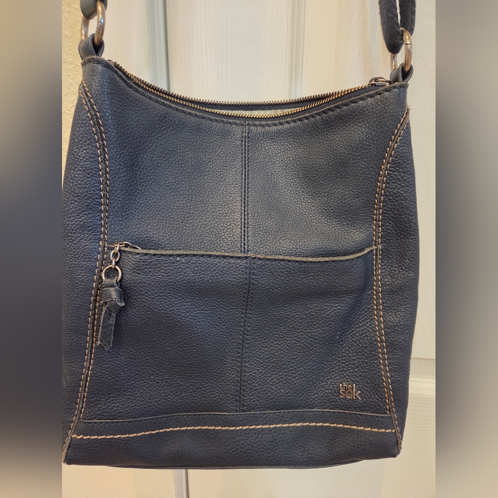 The Sak Navy Blue Leather Shoulder Bag
